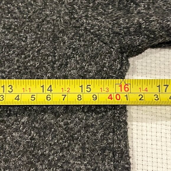 Zara Sweater Dark Gray Knit Pearl Studded Neckline Balloon Sleeves Size Small - Picture 6 of 9